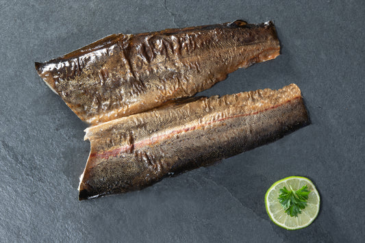 Forelle, geräuchert, filetiert, mit Haut, 150-200 gr.